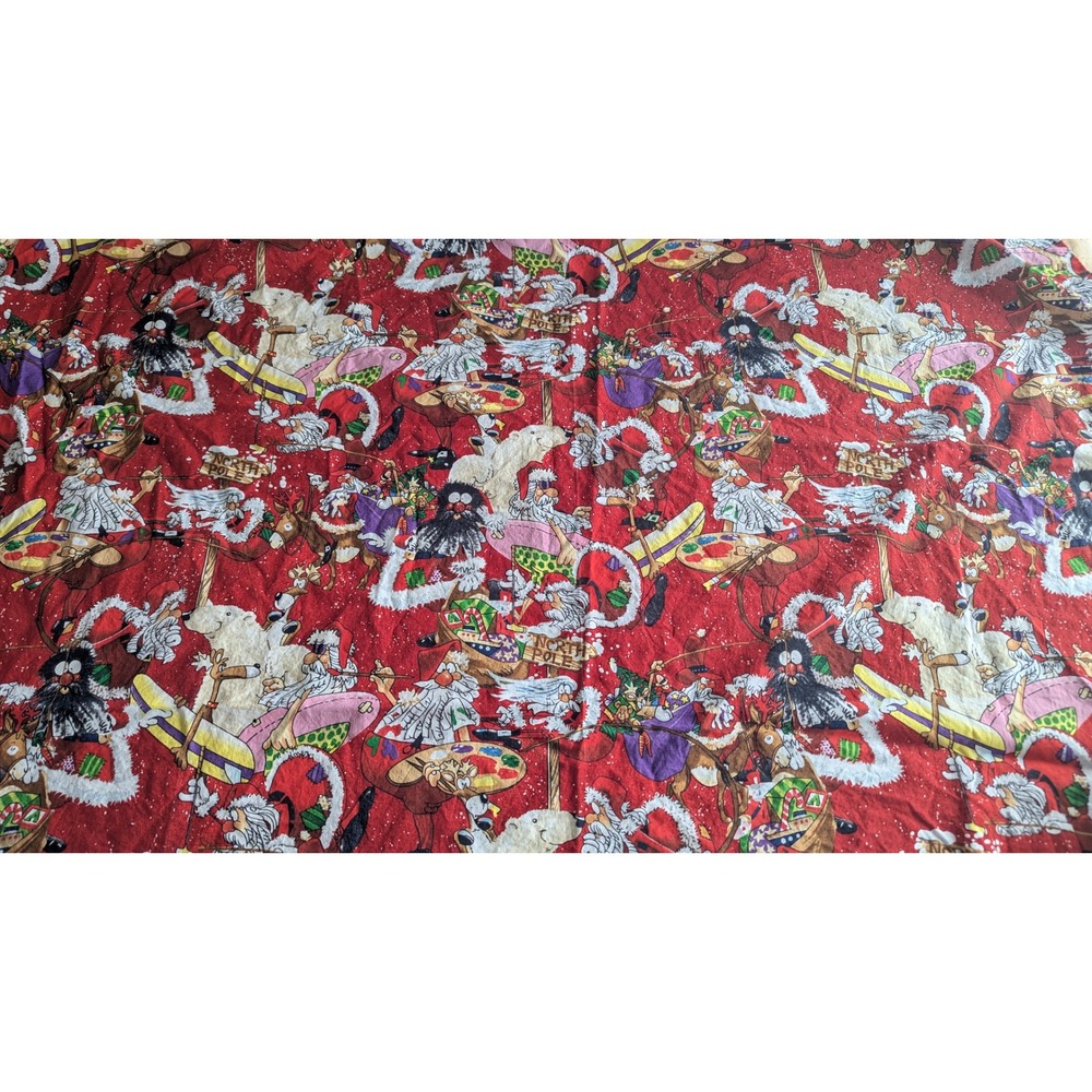 Funny Santas Douglas Laird Wilmington Prints Red Christmas Cotton Fabric‎ BTY